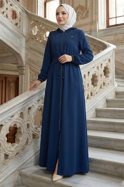 File Kapşonlu Bağlamalı Ferace Petrol HM2360