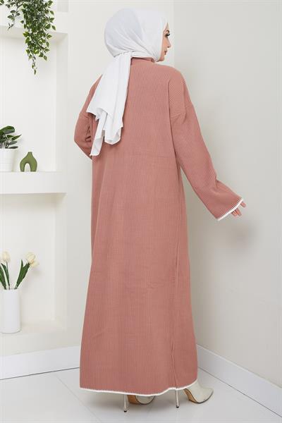 İspanyol Kol Triko Elbise Gül Kurusu HM2523