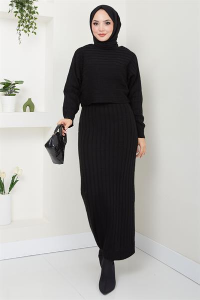 Jile Bluz Triko Takım Siyah HM2551