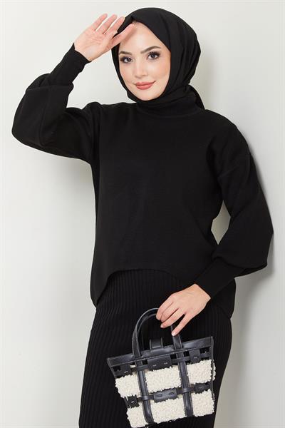 Jile Kazak Triko Takım Siyah HM2597