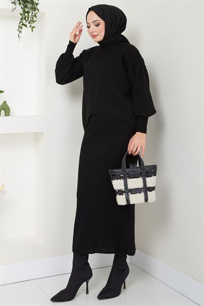 Jile Kazak Triko Takım Siyah HM2597