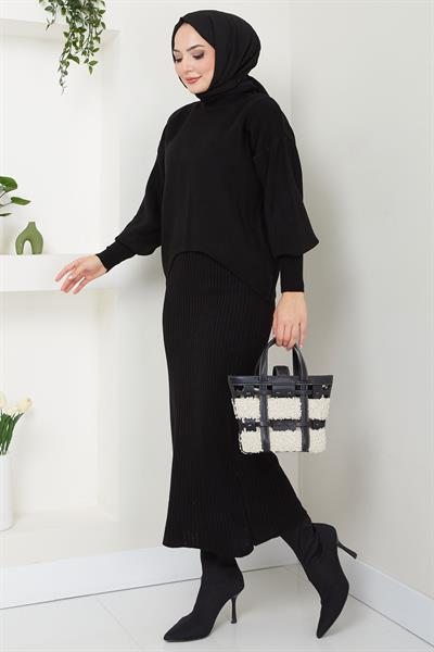 Jile Kazak Triko Takım Siyah HM2597