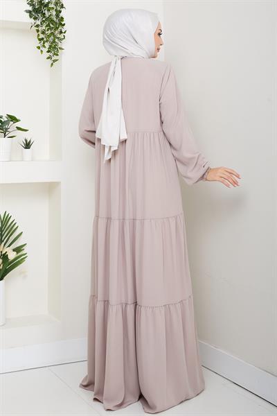 Kat Kat Büzgülü Ferace Bej HM2735