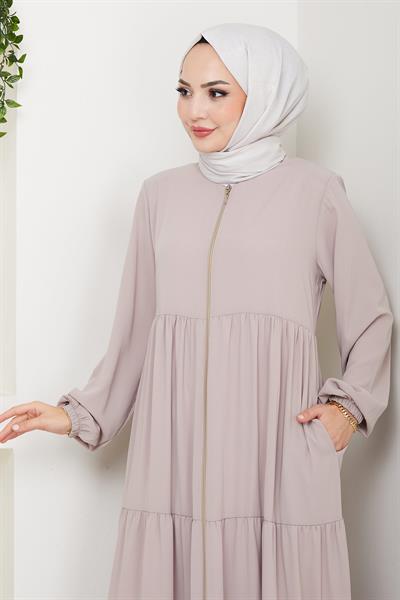 Kat Kat Büzgülü Ferace Bej HM2735