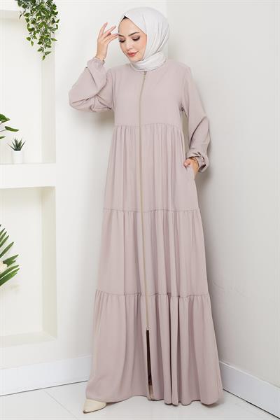 Kat Kat Büzgülü Ferace Bej HM2735