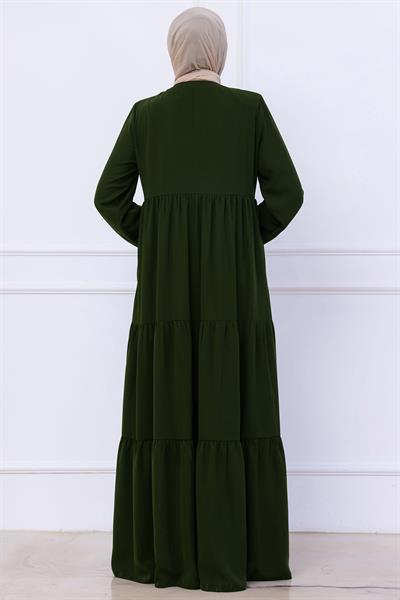 Kat Kat Büzgülü Ferace Haki HM2735