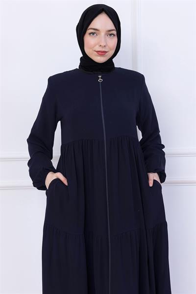 Kat Kat Büzgülü Ferace Lacivert HM2735