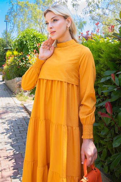 Kat Kat Elbise Hardal