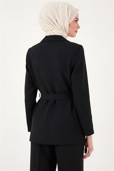 Kemerli Blazer Ceket Siyah HM262697