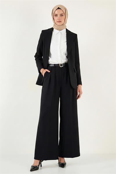Kemerli Blazer Ceket Siyah HM262697