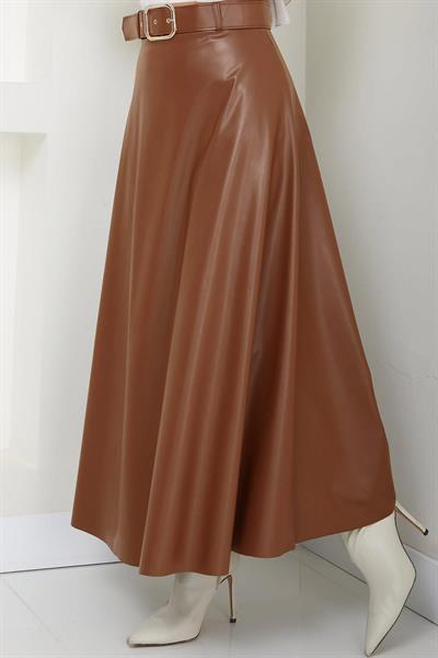 Kemerli Deri Etek Taba HM2641