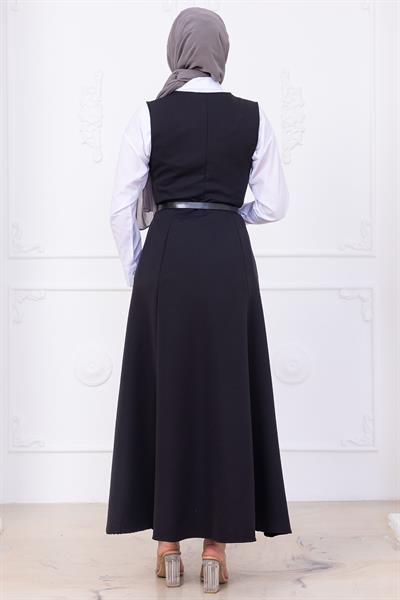 Kemerli Düğmeli Jile Siyah HM2741