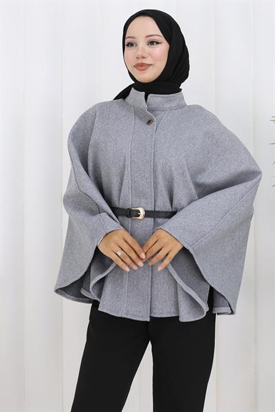 Kemerli Kaşe Panço Gri HM2842