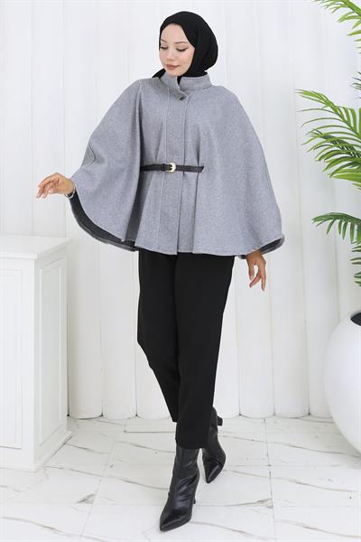 Kemerli Kaşe Panço Gri HM2842