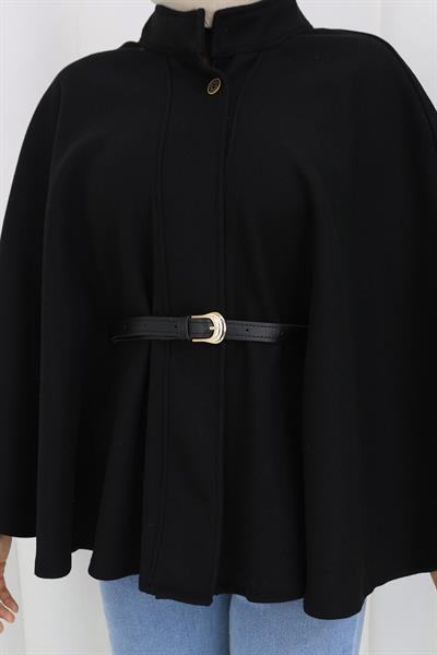 Kemerli Kaşe Panço Siyah HM2842
