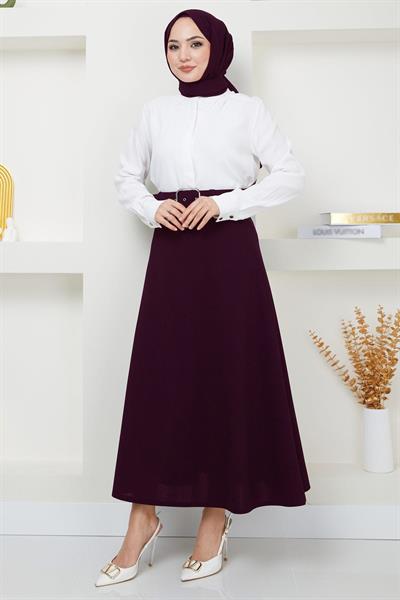 Kemerli Mevlana Etek Mürdüm HM2370