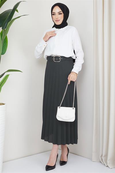 Kemerli Piliseli Etek Füme HM2104