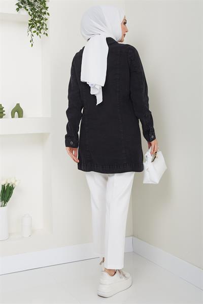 Klasik Kot Ceket Siyah HM2455