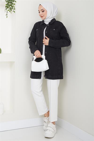 Klasik Kot Ceket Siyah HM2455