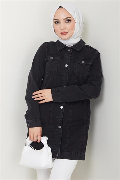 Klasik Kot Ceket Siyah HM2455