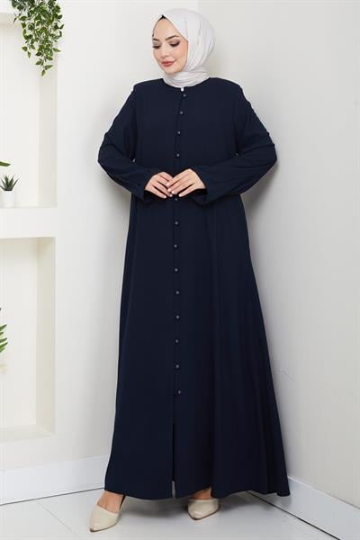 Kolu Pensli Düğmeli Ferace Lacivert HM2861