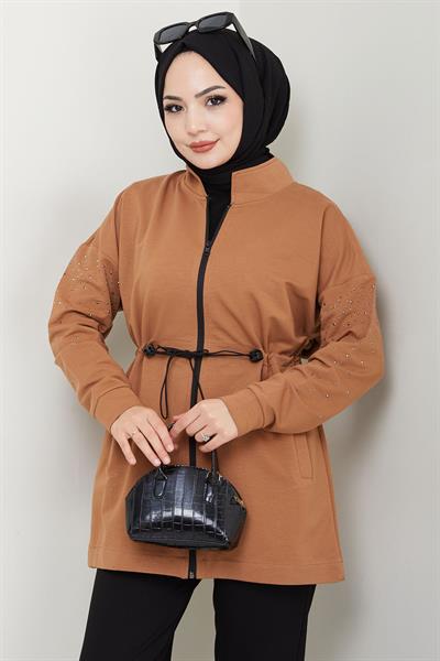 Kolu Taşlı Beli Bağcıklı Takım Camel HM2718