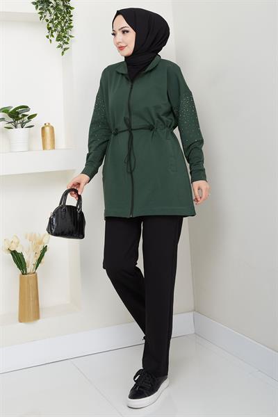 Kolu Taşlı Beli Bağcıklı Takım Haki HM2718