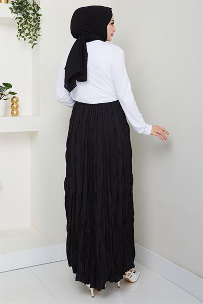 Kraşlı Etek Siyah HM2706