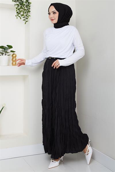 Kraşlı Etek Siyah HM2706