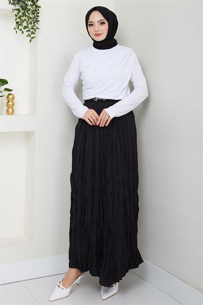 Kraşlı Etek Siyah HM2706