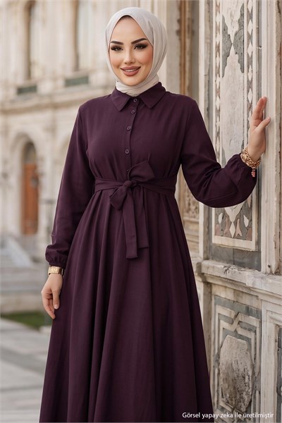 Kuşaklı Mevlana Elbise Mürdüm HM2105