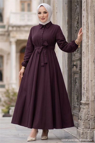 Kuşaklı Mevlana Elbise Mürdüm HM2105