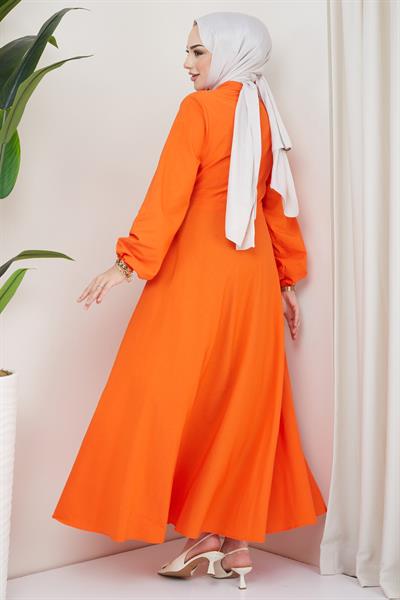 Kuşaklı Mevlana Elbise Turuncu