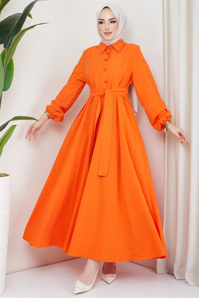 Kuşaklı Mevlana Elbise Turuncu