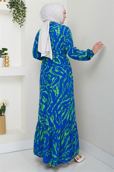 Lisa Viskon Elbise Mavi HM2687