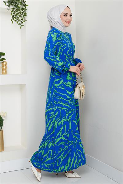 Lisa Viskon Elbise Mavi HM2687