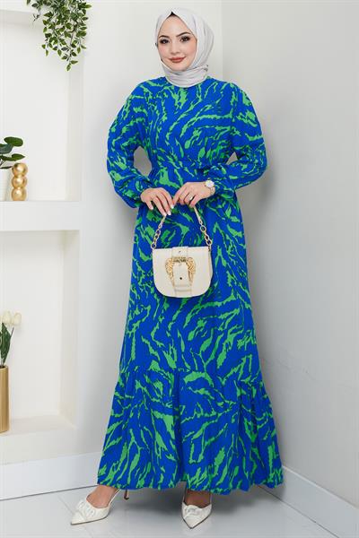 Lisa Viskon Elbise Mavi HM2687
