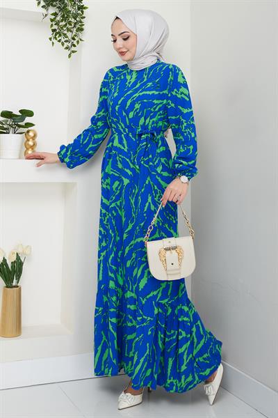 Lisa Viskon Elbise Mavi HM2687