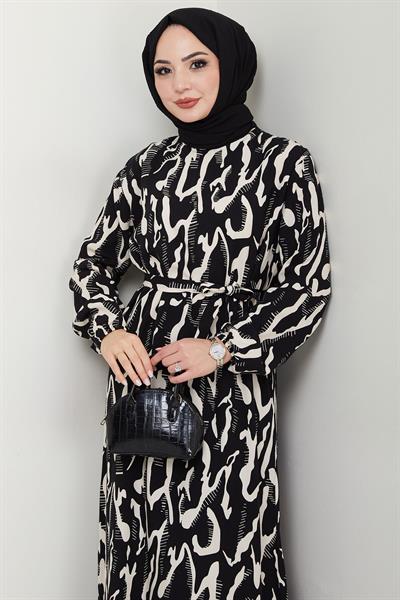 Mery Yazlık Viskon Elbise Krem HM2409