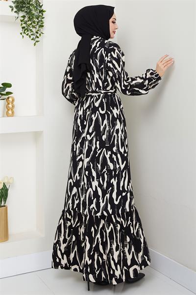 Mery Yazlık Viskon Elbise Krem HM2409