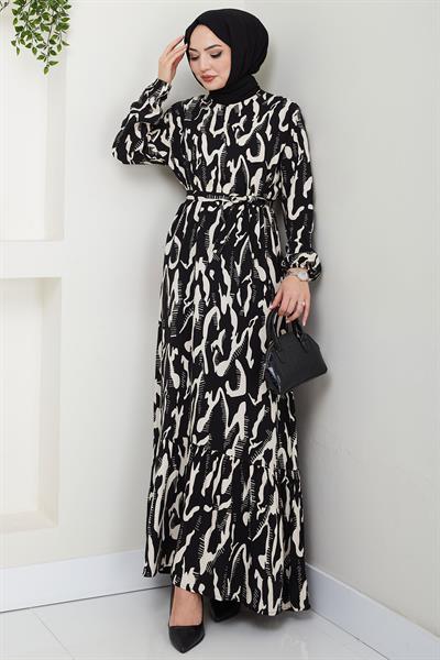 Mery Yazlık Viskon Elbise Krem HM2409