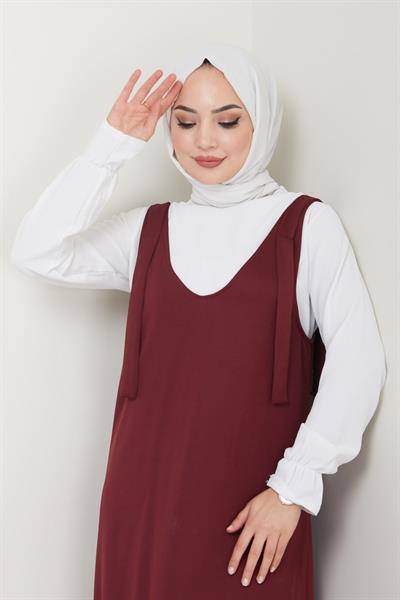 Nehir Örme Jile Elbise Bordo HM2389