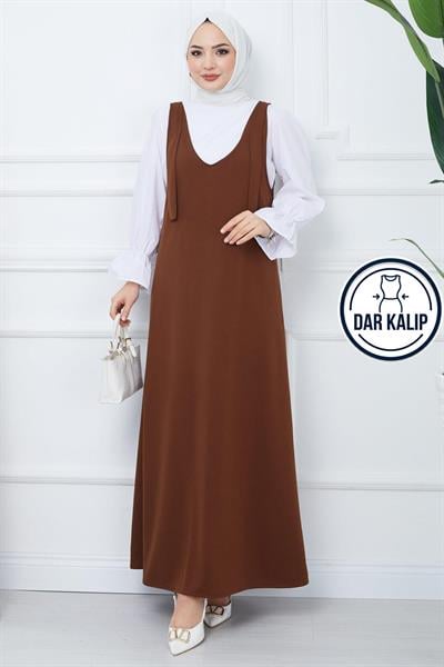 Nehir Örme Jile Elbise Kahverengi HM2389