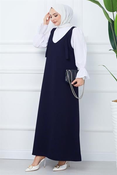 Nehir Örme Jile Elbise Lacivert HM2389