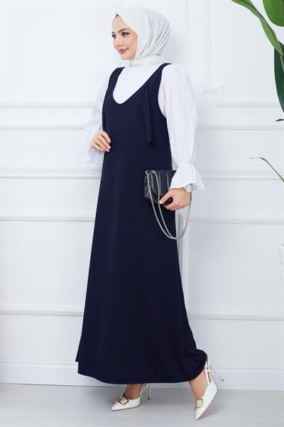 Nehir Örme Jile Elbise Lacivert HM2389