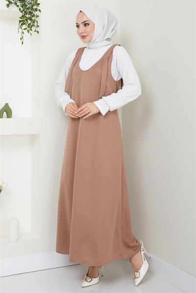 Nehir Örme Jile Elbise Vizon HM2389