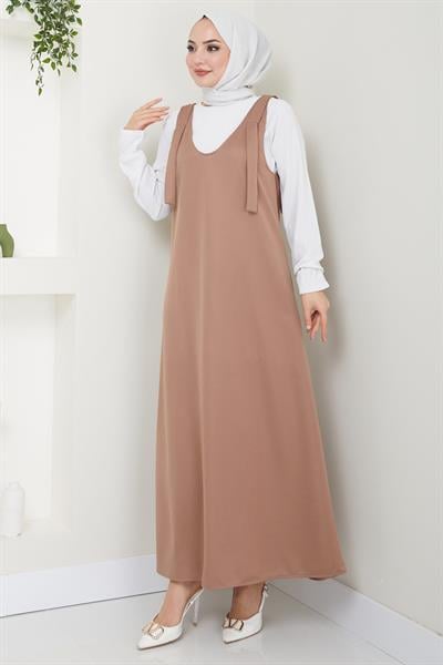 Nehir Örme Jile Elbise Vizon HM2389