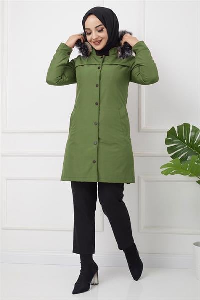 Önü Çıtçıtlı Bondit Mont Haki HM2090