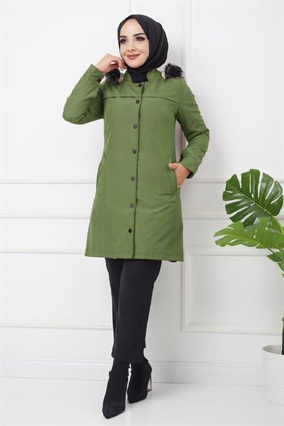 Önü Çıtçıtlı Bondit Mont Haki HM2090