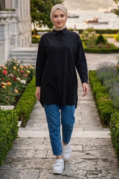 Oversize Gömlek Siyah HM2903